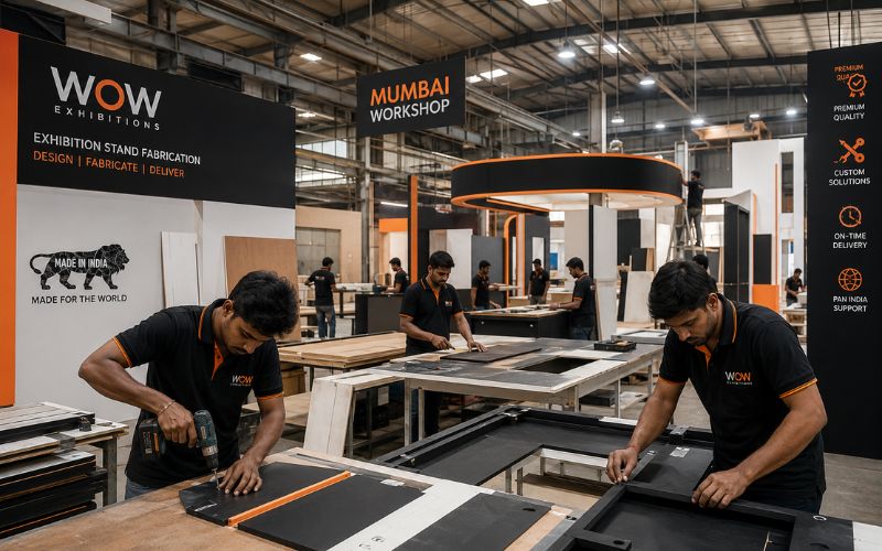 Exhibition stand fabrication workshop Mumbai — best exhibition stand builder in India Unievents