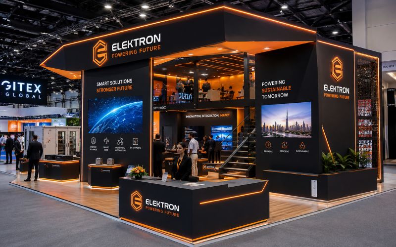 Custom exhibition stand design at Dubai World Trade Centre by best exhibition stand builder in Dubai — Unievents