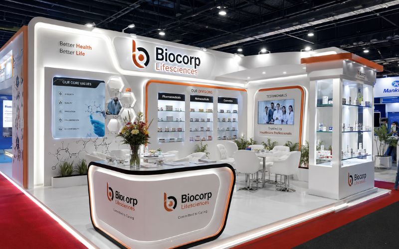 Custom pharmaceutical exhibition stand design in India by best pharma exhibition stand builder — Unievents Services