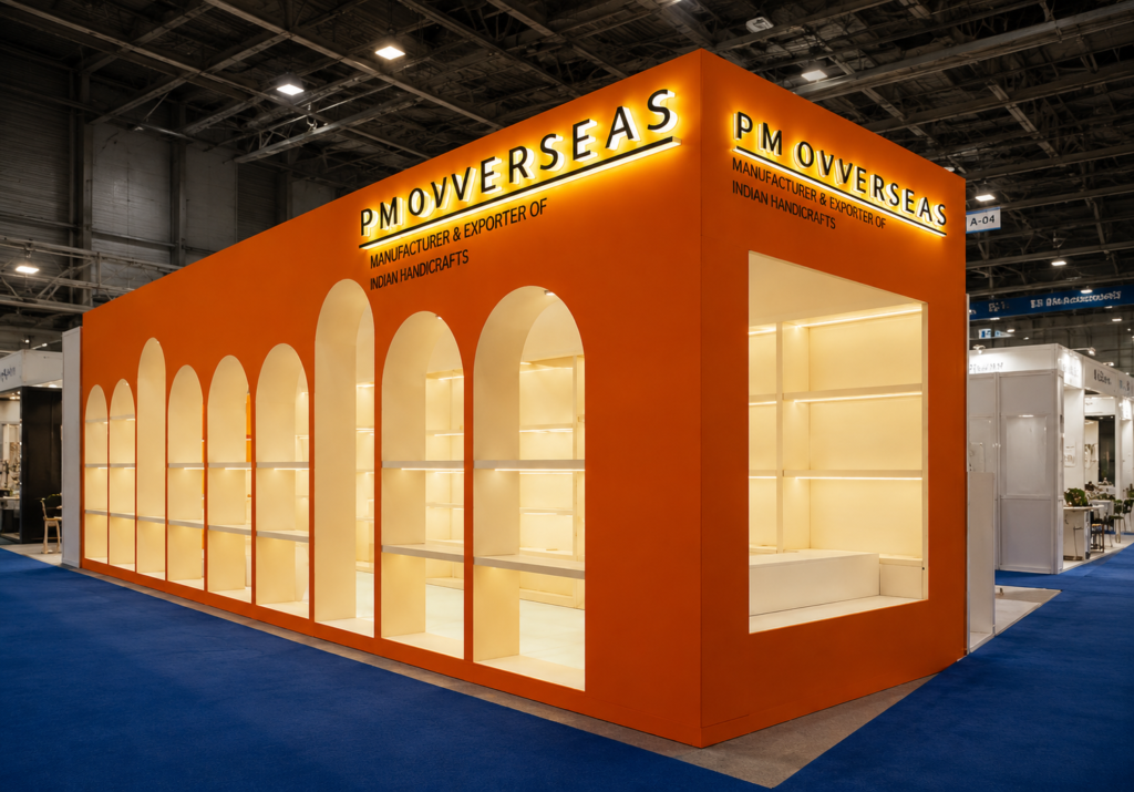 Exhibition booth design for Ambiente Frankfurt by PM OVERSEAS by Unievents Services Pvt Ltd