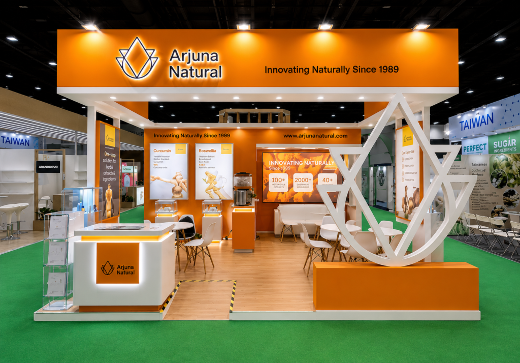 Exhibition stall design for Vitafoods Bangkok 2023 by ARJUNA NATURAL by Unievents Services Pvt Ltd