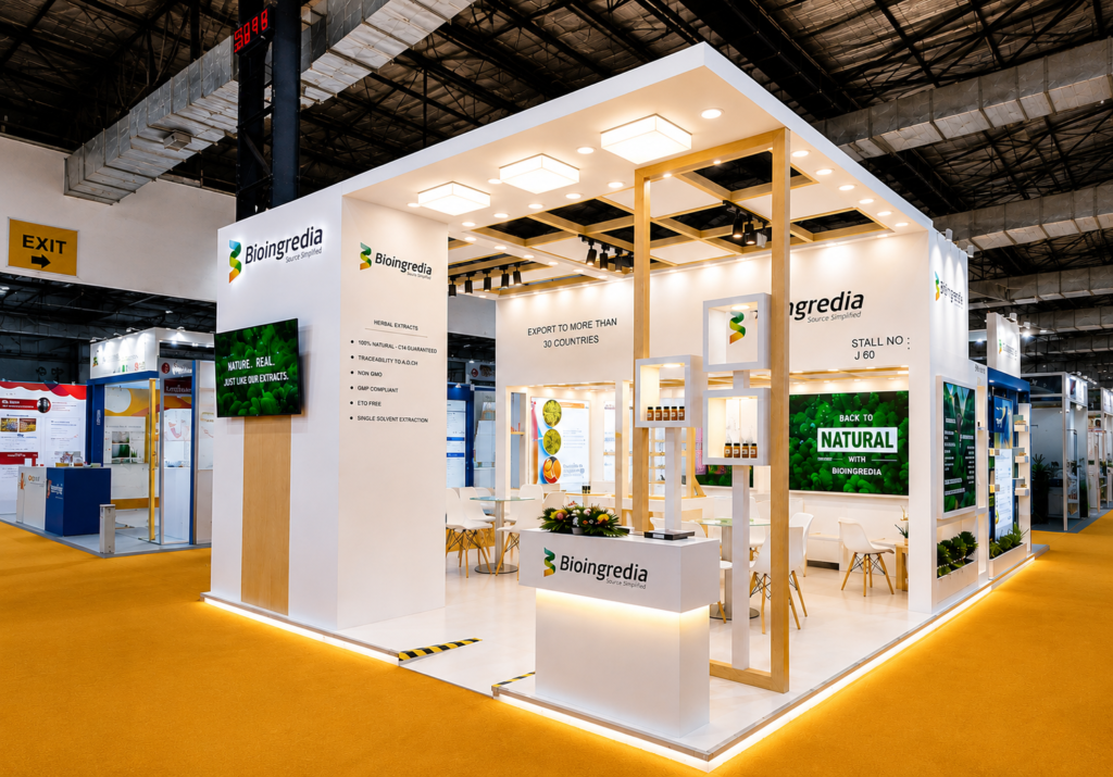 Exhibition stand builder for Fi India by BIOINGREDIA NATURAL by Unievents Services Pvt Ltd