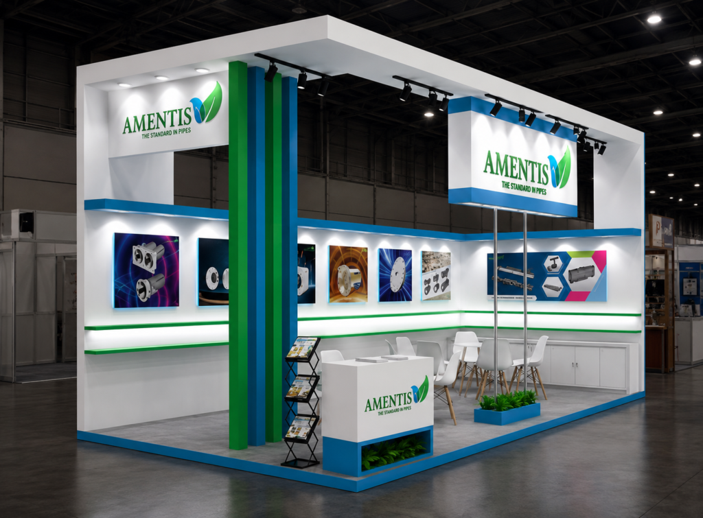 Custom exhibition stand for Light+LED Expo by AMENTIS by Unievents Services Pvt Ltd