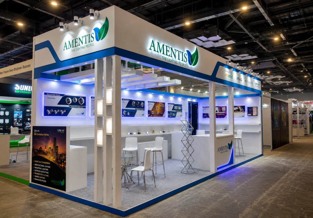 Exhibition booth design for LED Expo by AMENTIS by Unievents Services Pvt Ltd