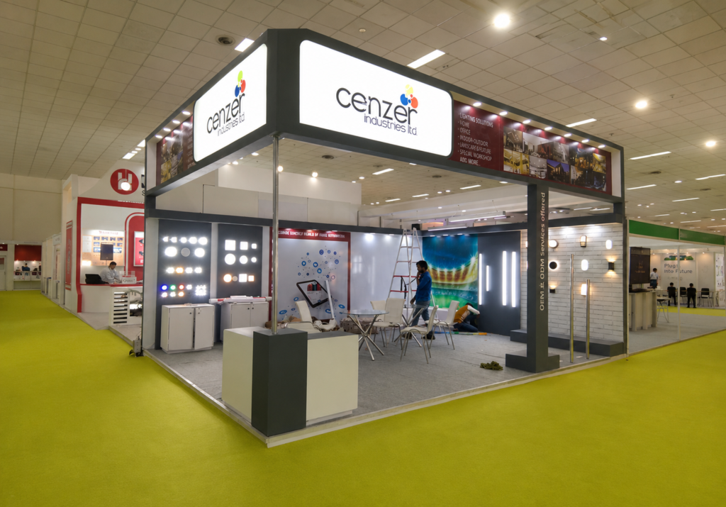 Custom exhibition stand for LED Expo by CENZER by Unievents Services Pvt Ltd