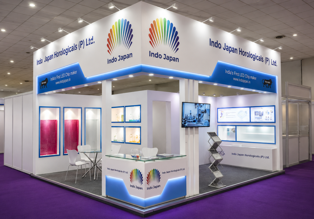 Exhibition booth design for LED Expo by INDO JAPAN by Unievents Services Pvt Ltd