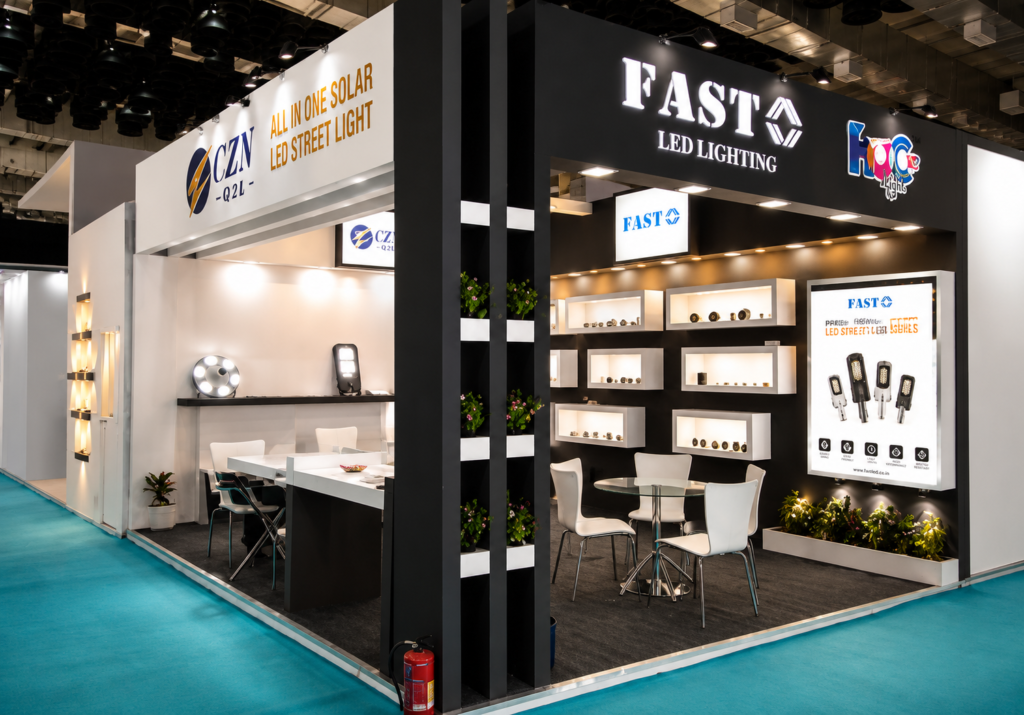 Exhibition stall design for LED Expo by FAST by Unievents Services Pvt Ltd