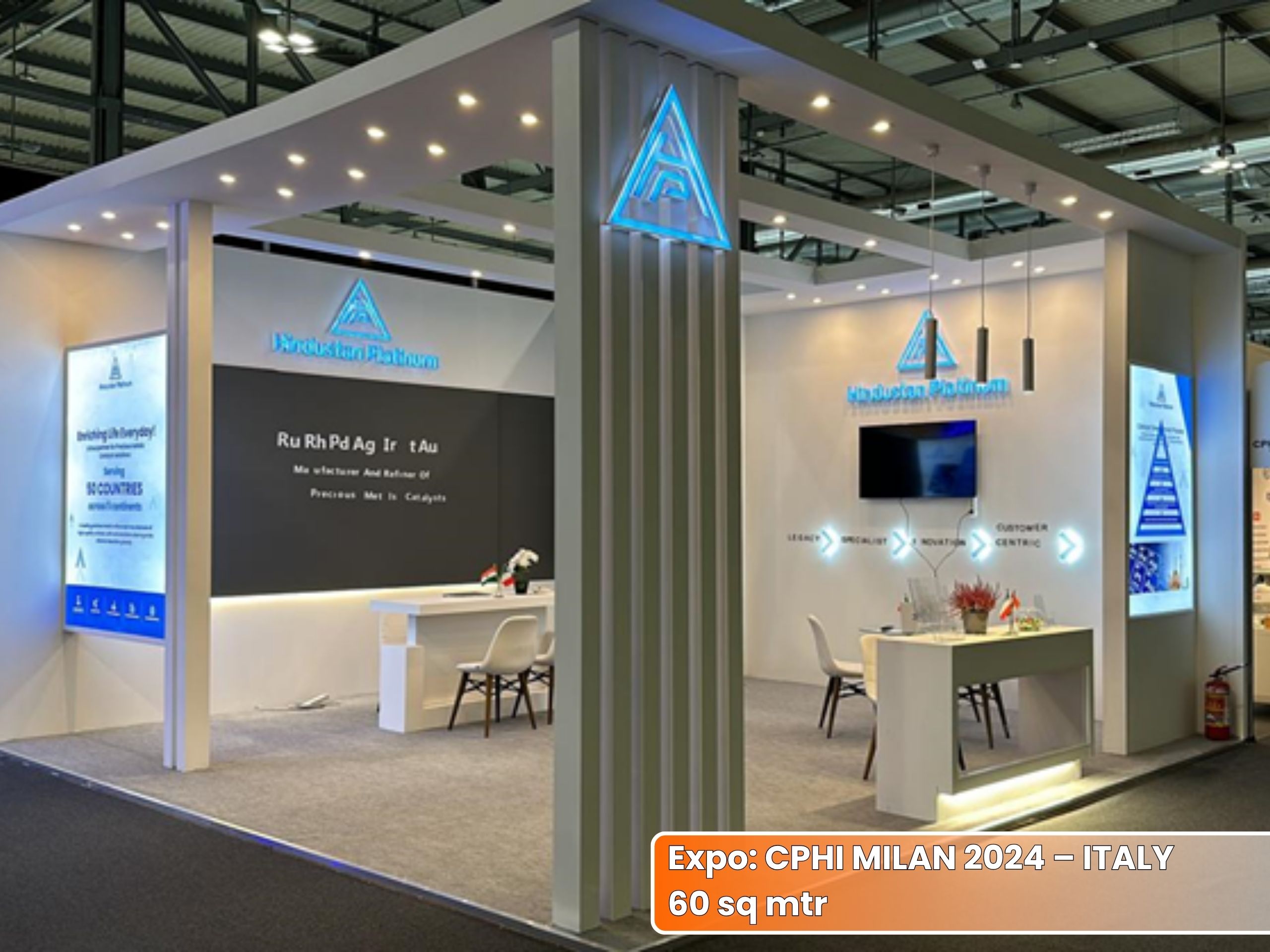 HINDUSTAN PLATINUM CPHI MILAN Exhibition Stall | Unievents Services