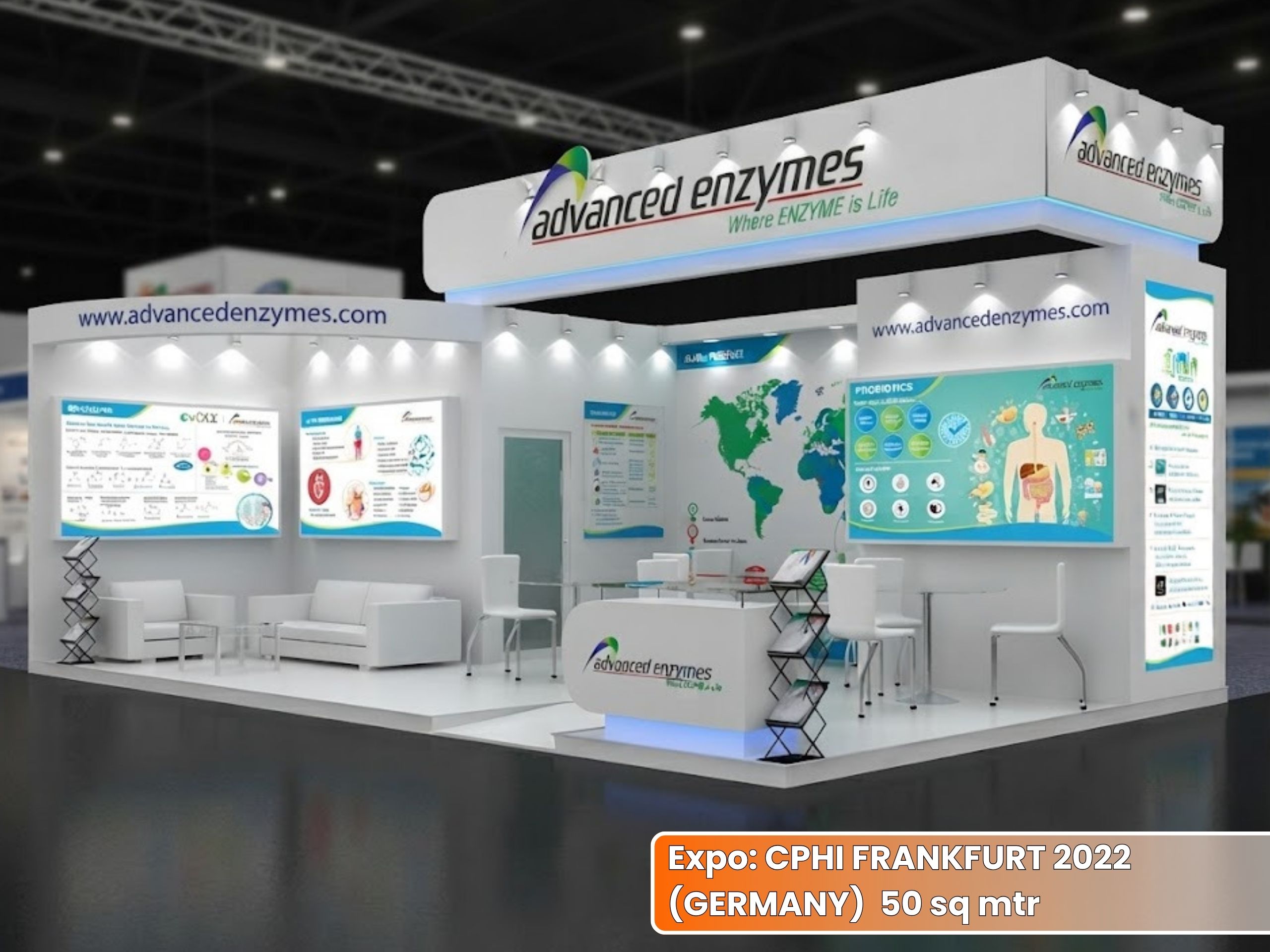 ADVANCED ENZYMES CPHI FRANKFURT Exhibition Stall | Unievents Services
