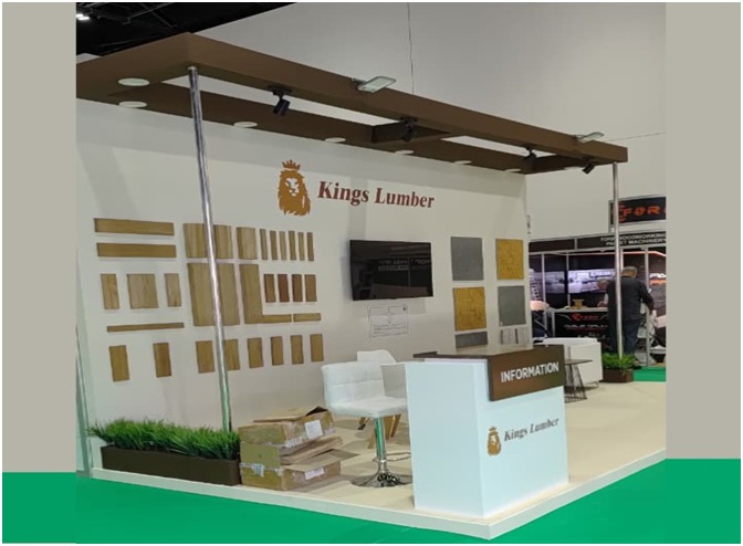 Exhibition stand builder for Dubai Wood Show by KINGS LUMBER by Unievents Services Pvt Ltd