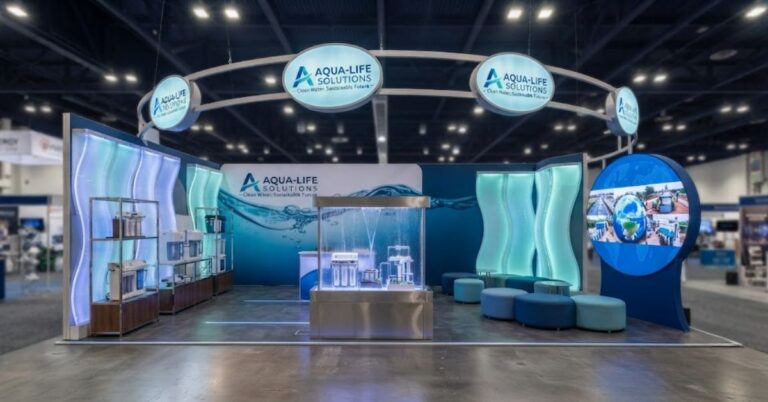Exhibition stand builder - custom trade show booth build in progress