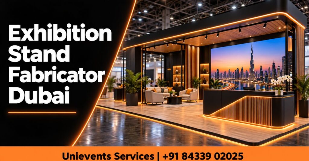 Exhibition stand fabricator Dubai - custom trade show stand build in progress