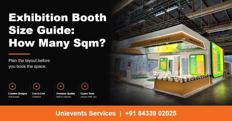 Exhibition booth size guide - how many square metres you need, by Unievents