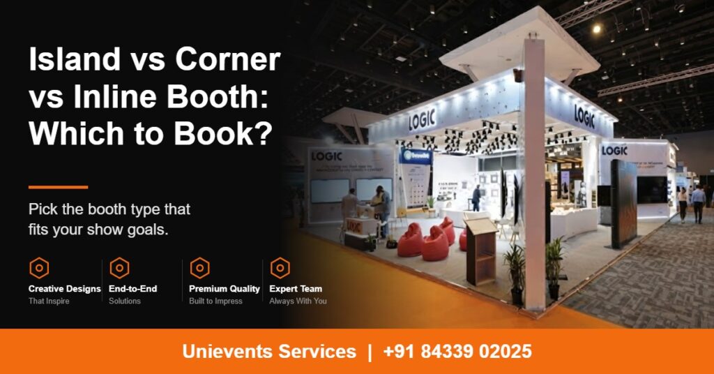 Island exhibition stand open on all sides, by Unievents